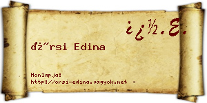 Örsi Edina névjegykártya