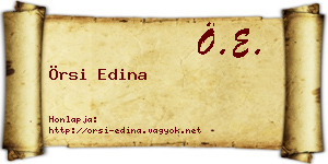 Örsi Edina névjegykártya